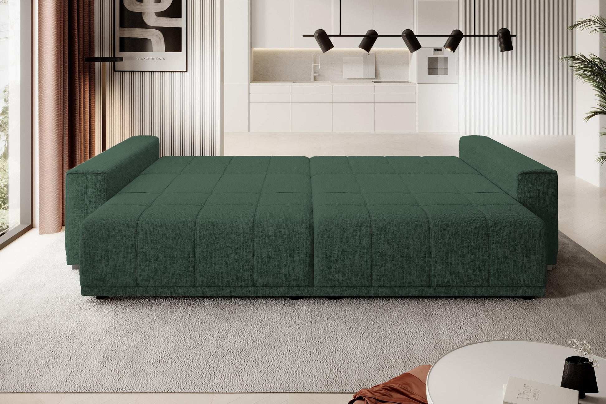 Dīvāns Mots 278/83/130 cm tumši zaļš - N1 Home