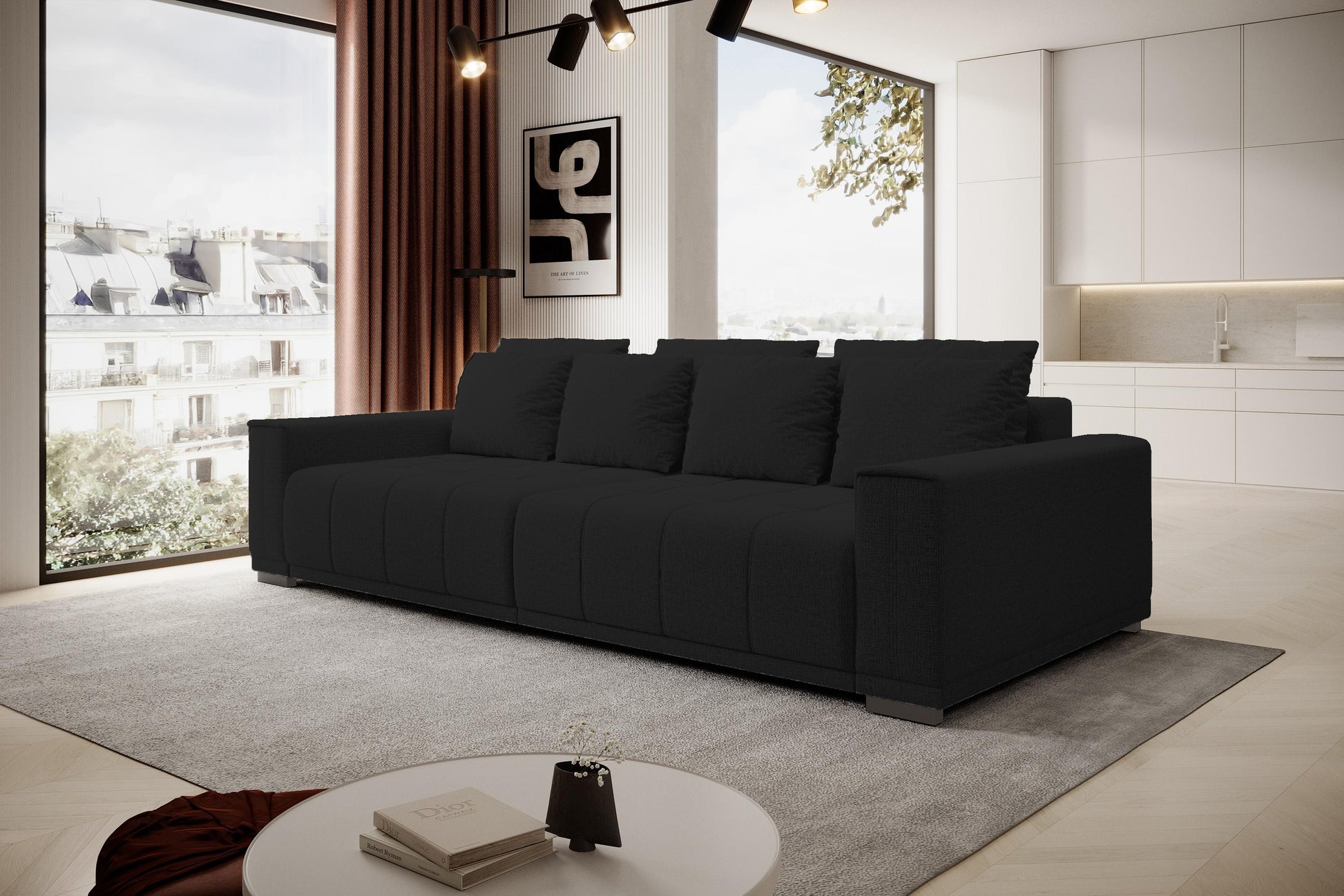 Dīvāns Mots 278/83/130 cm melns - N1 Home