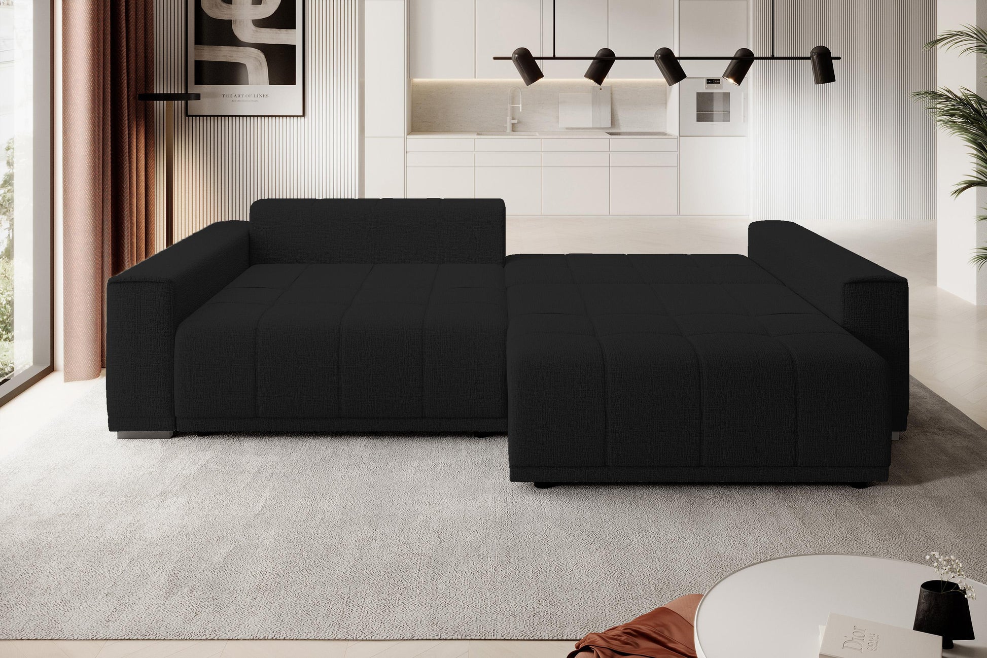 Dīvāns Mots 278/83/130 cm melns - N1 Home