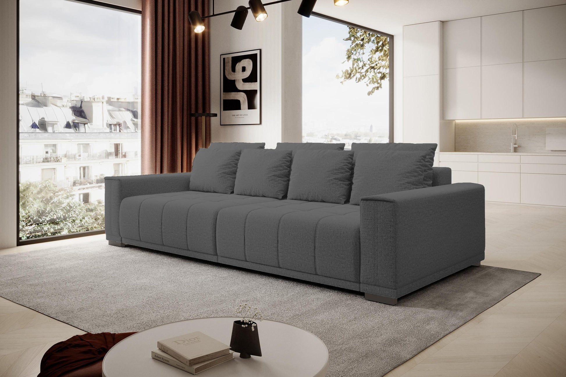 Dīvāns Mots 278/83/130 cm tumši pelēks - N1 Home