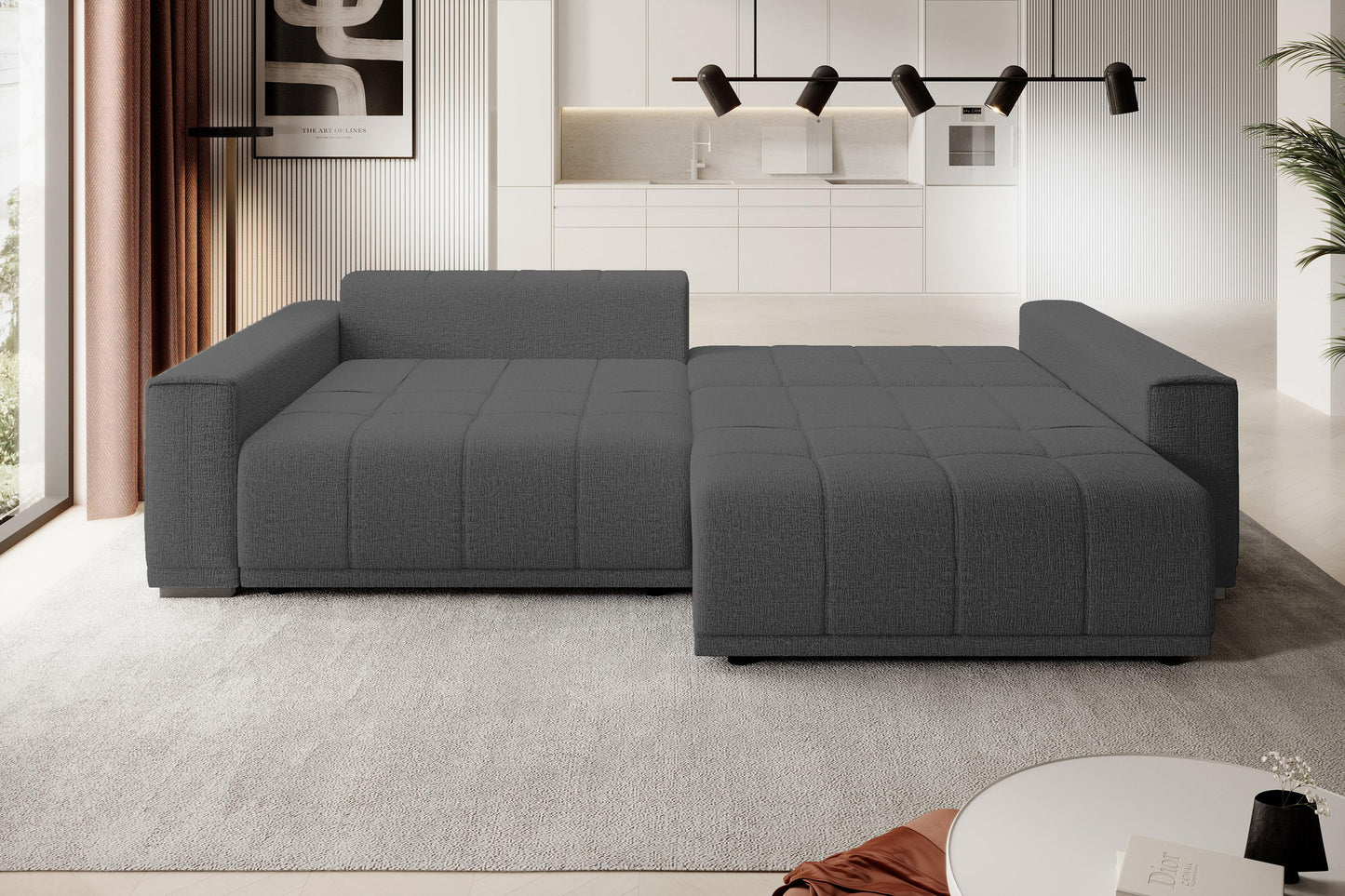 Dīvāns Mots 278/83/130 cm tumši pelēks - N1 Home