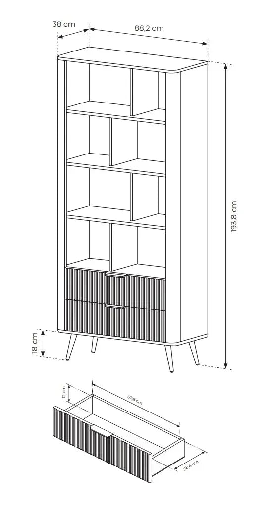 Skapis Lanti 88/193/38 cm melns - N1 Home
