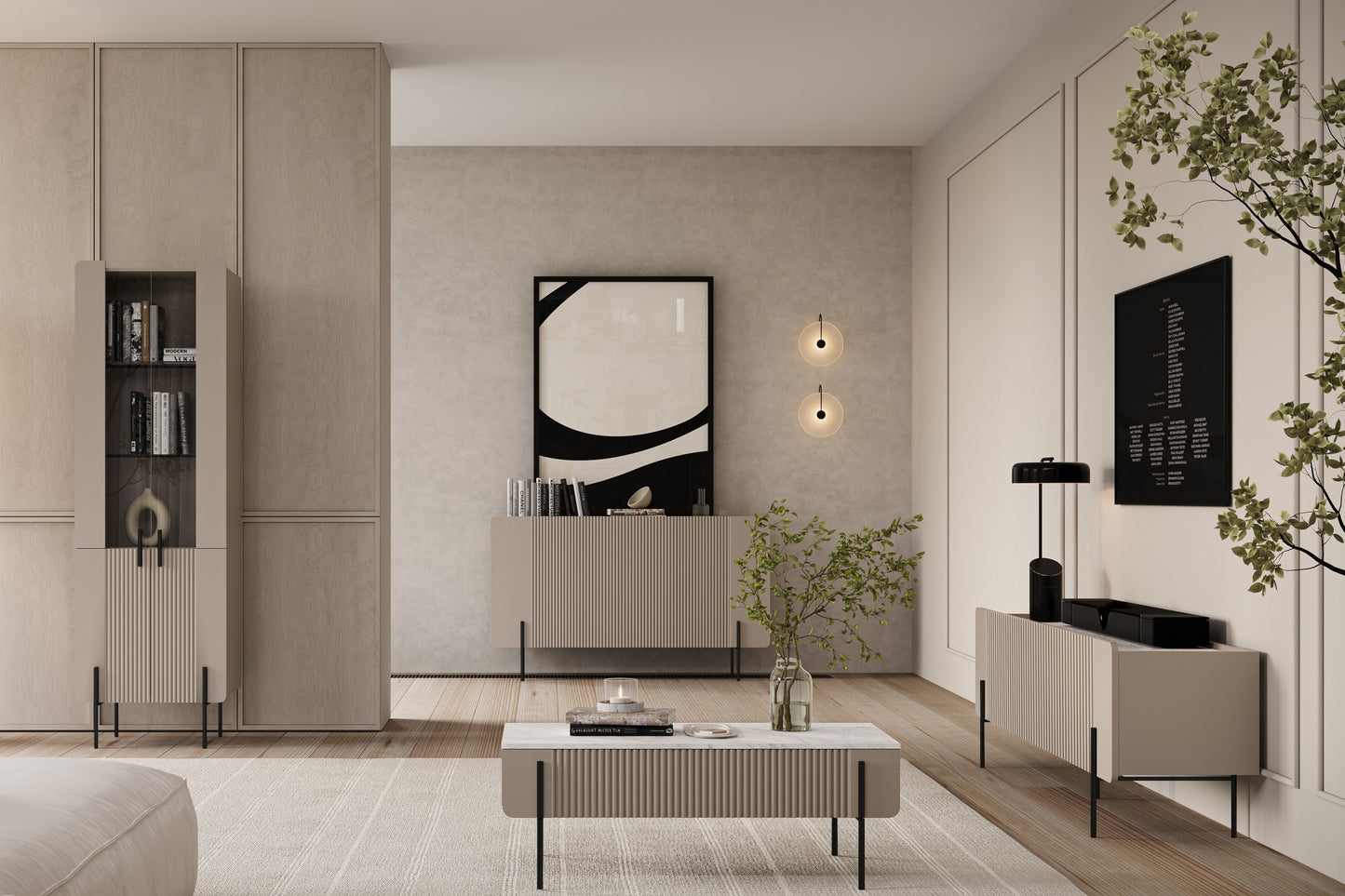 Kafijas galds MV /40/60 cm kašmirs/melns - N1 Home