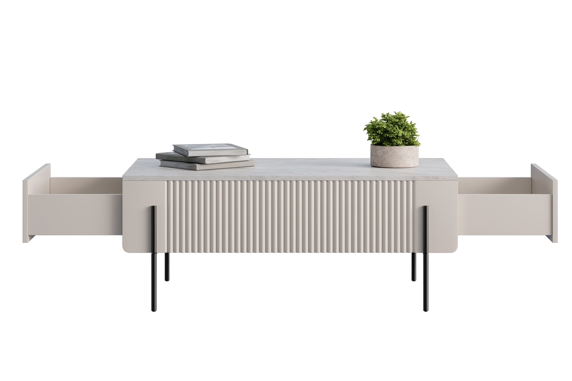 Kafijas galds MV /40/60 cm kašmirs/melns - N1 Home