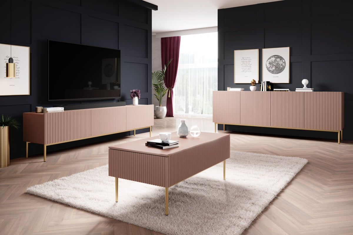 Kafijas galdiņš AUSTIN 120/48/60 zelts/ antik rozā - N1 Home