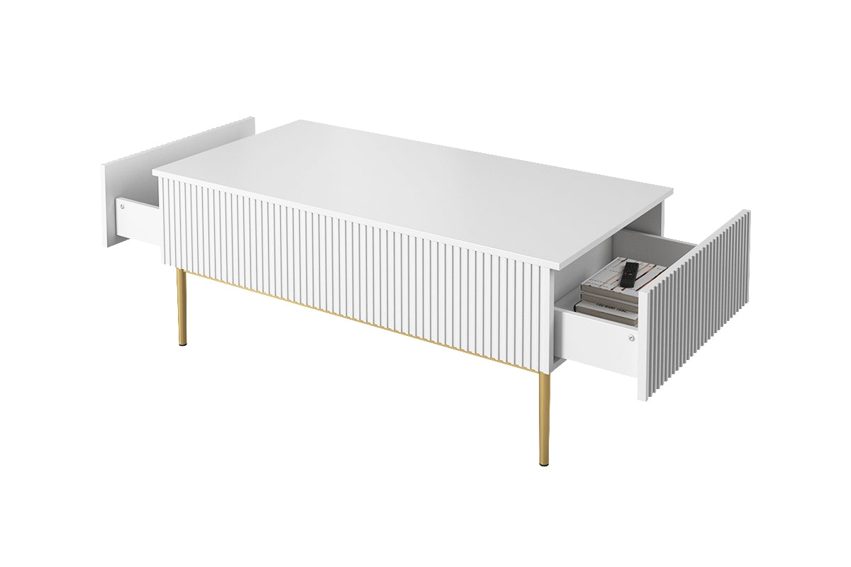 Kafijas galdiņš AUSTIN 120/48/60 zelts/balts - N1 Home