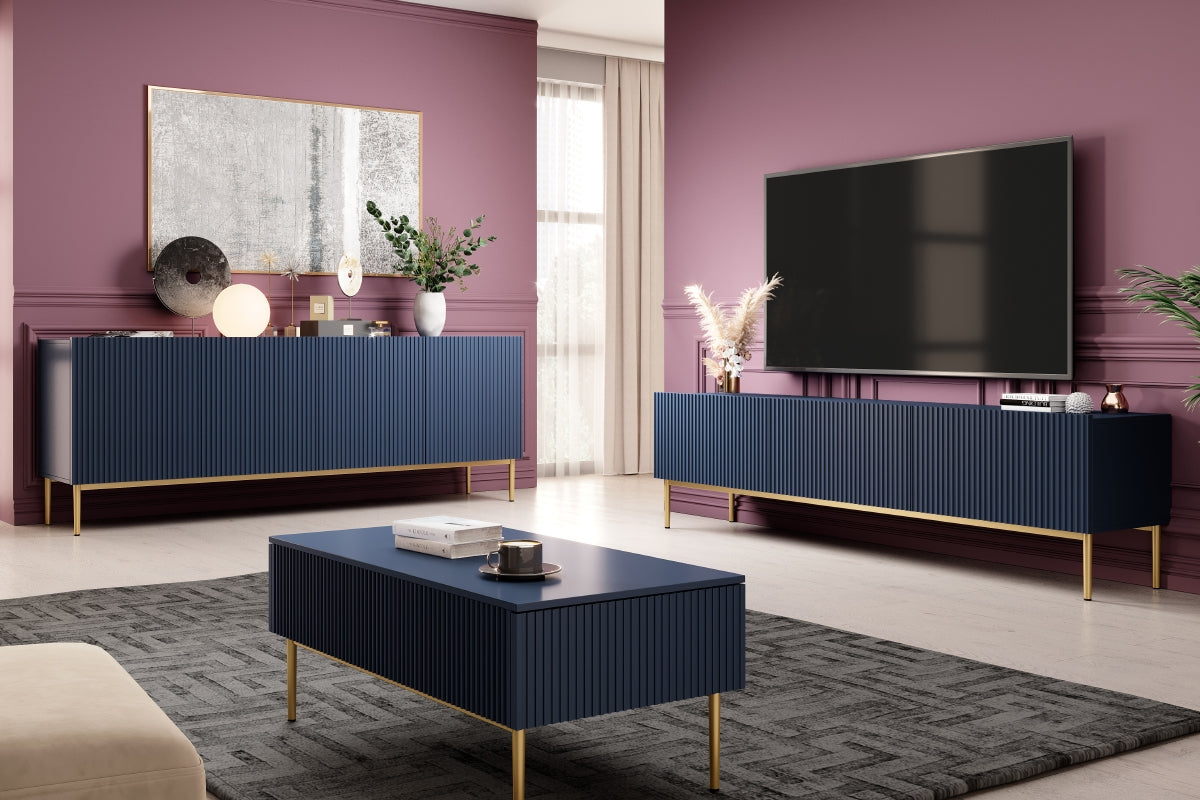 Kafijas galdiņš AUSTIN 120/48/60 zelts/ zils - N1 Home