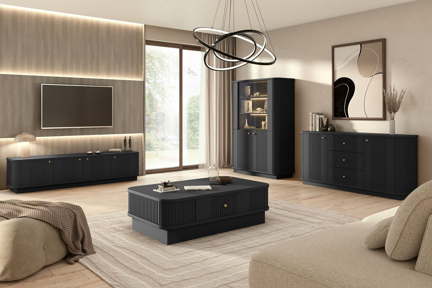 Kafijas galdiņš Vespa 103/32/60 cm melns/zelts - N1 Home