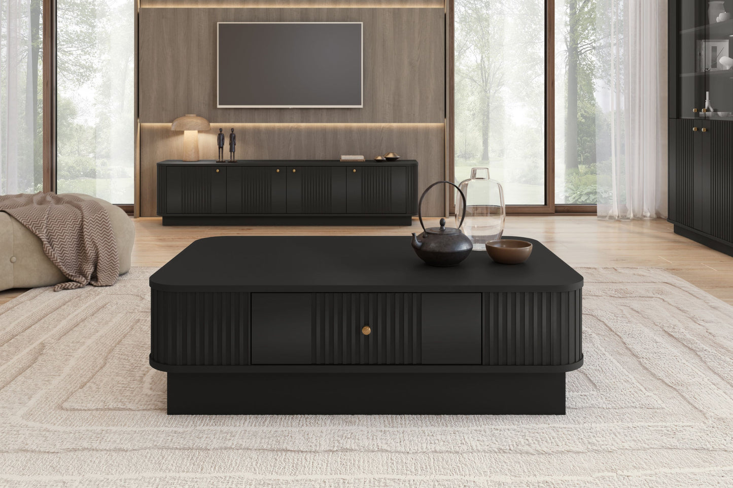 Kafijas galdiņš Vespa 103/32/60 cm melns/zelts - N1 Home