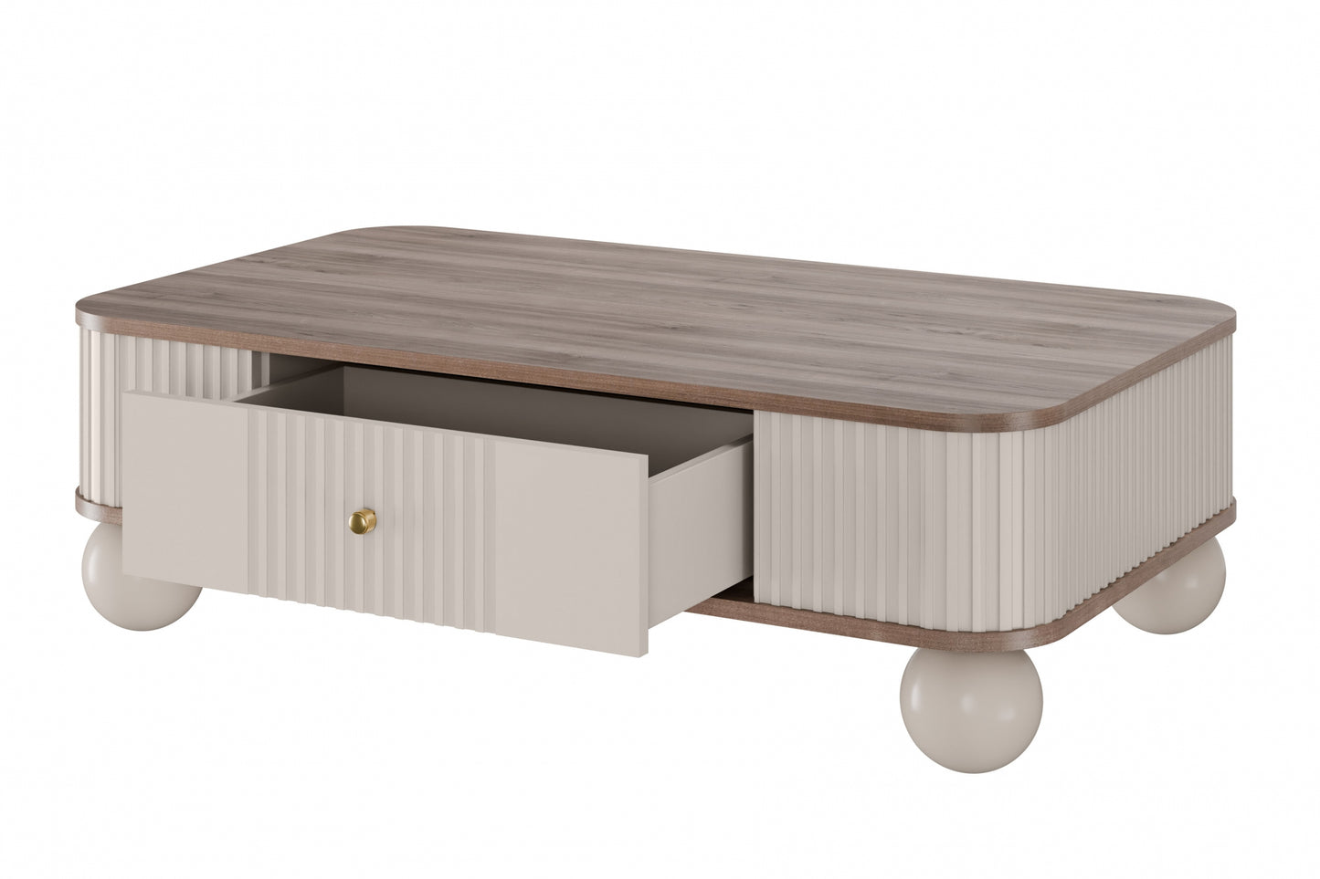 Kafijas galds  Vespa 103/32/60 cm kašmirs/rieksts/zelts - N1 Home