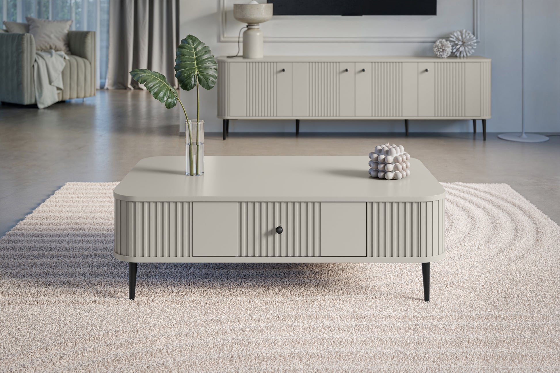 Kafijas galds  Vespa 103/35/60 cm kašmirs/melns - N1 Home