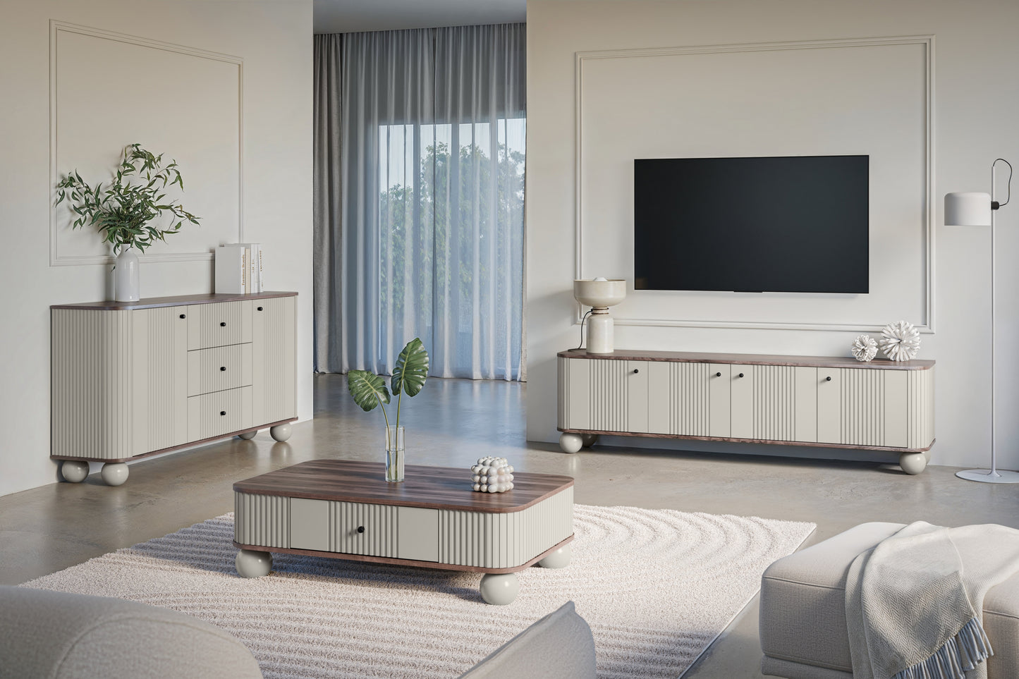 Kafijas galds  Vespa 103/32/60 cm kašmirs/rieksts/melns - N1 Home