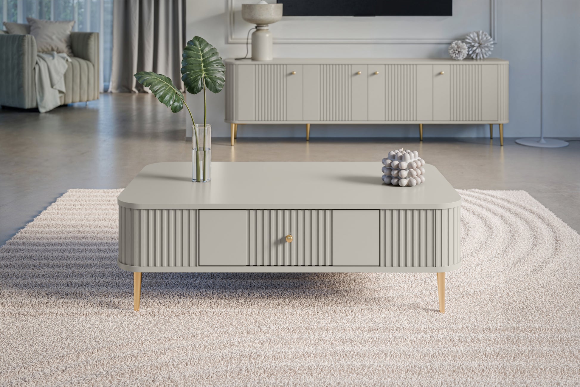 Kafijas galds  Vespa 103/35/60 cm kašmirs/zelts - N1 Home