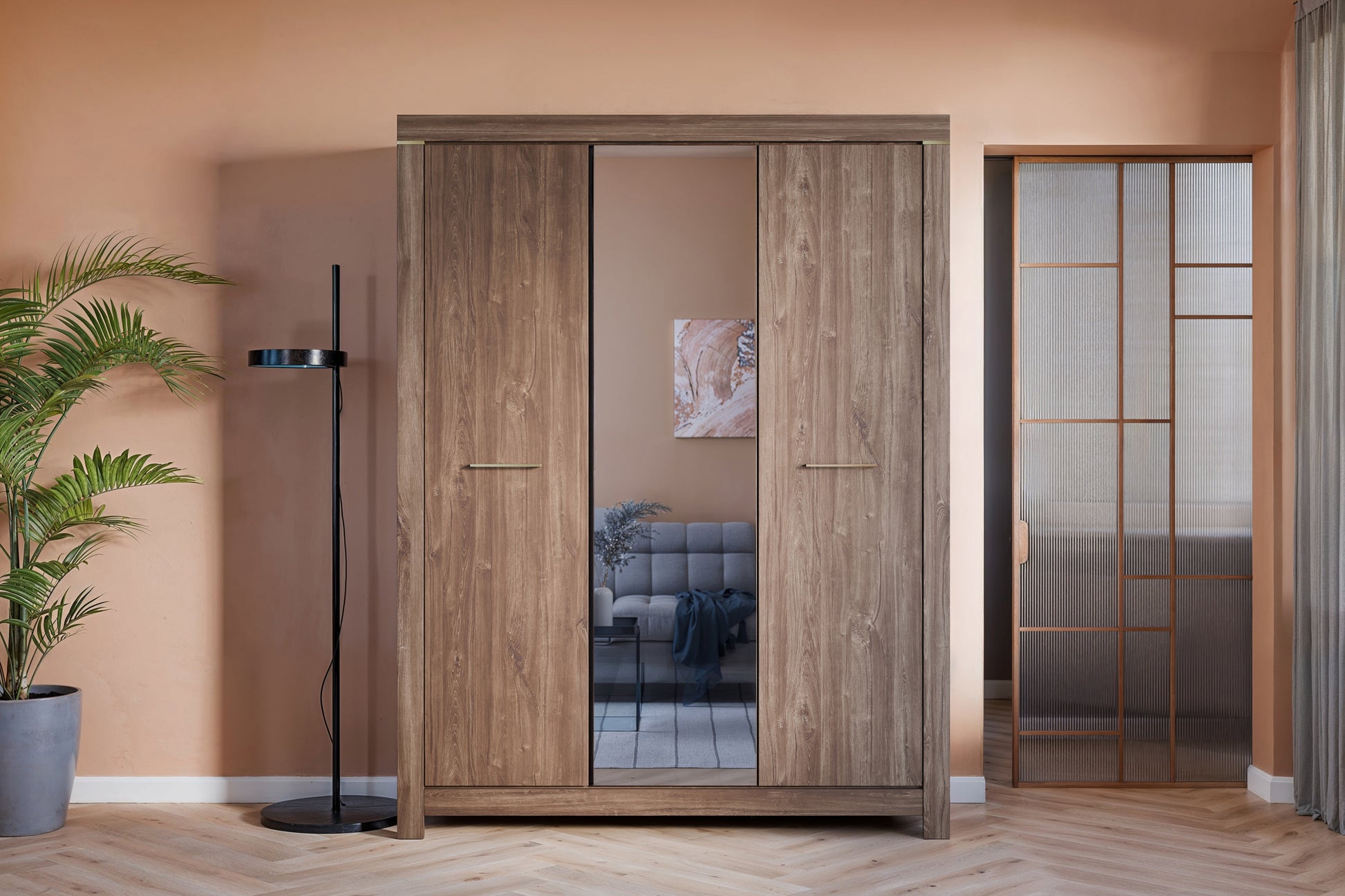 Skapis Geri  168/220/56 cm rosīgs ozols - N1 Home