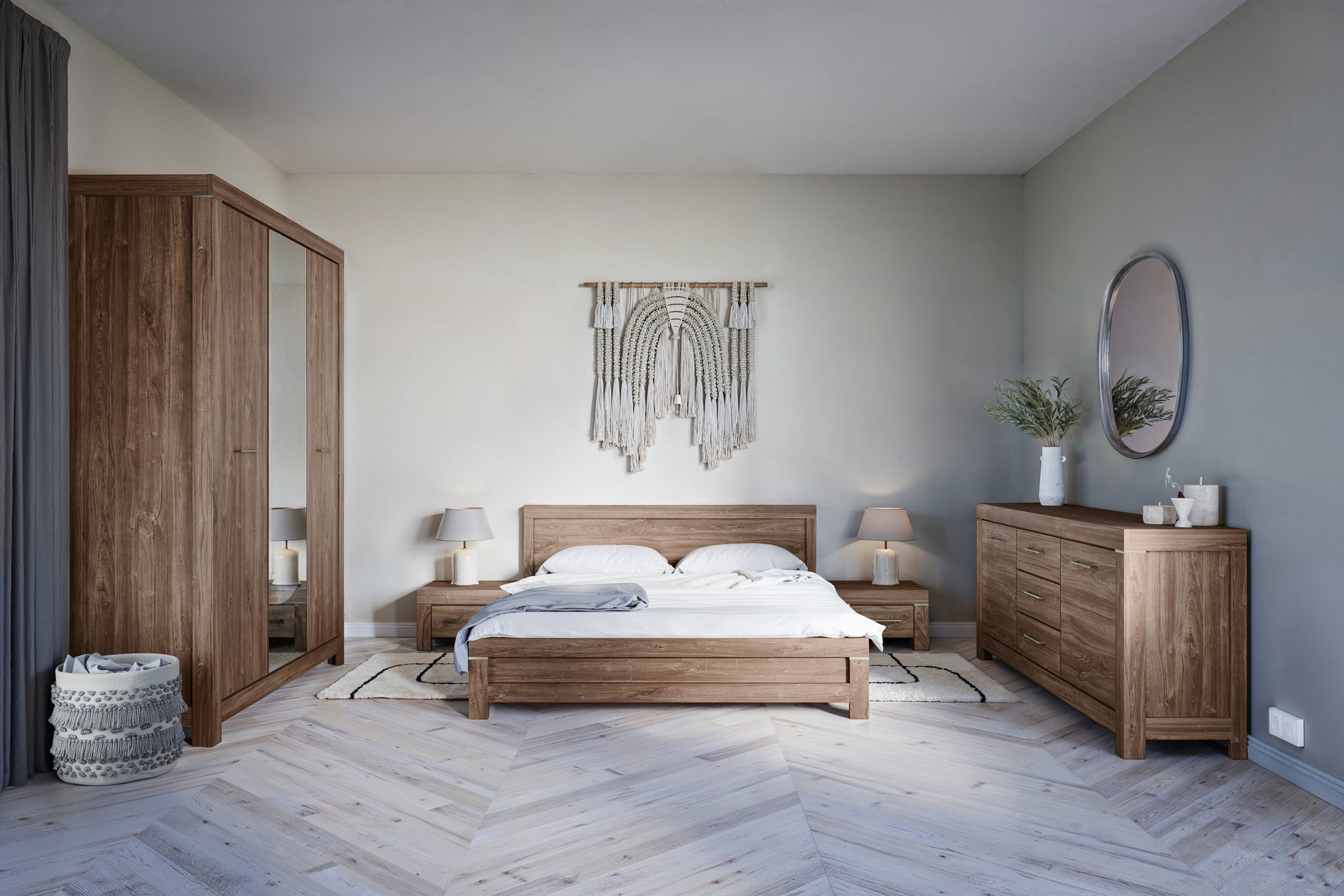 Skapis Geri  168/220/56 cm rosīgs ozols - N1 Home