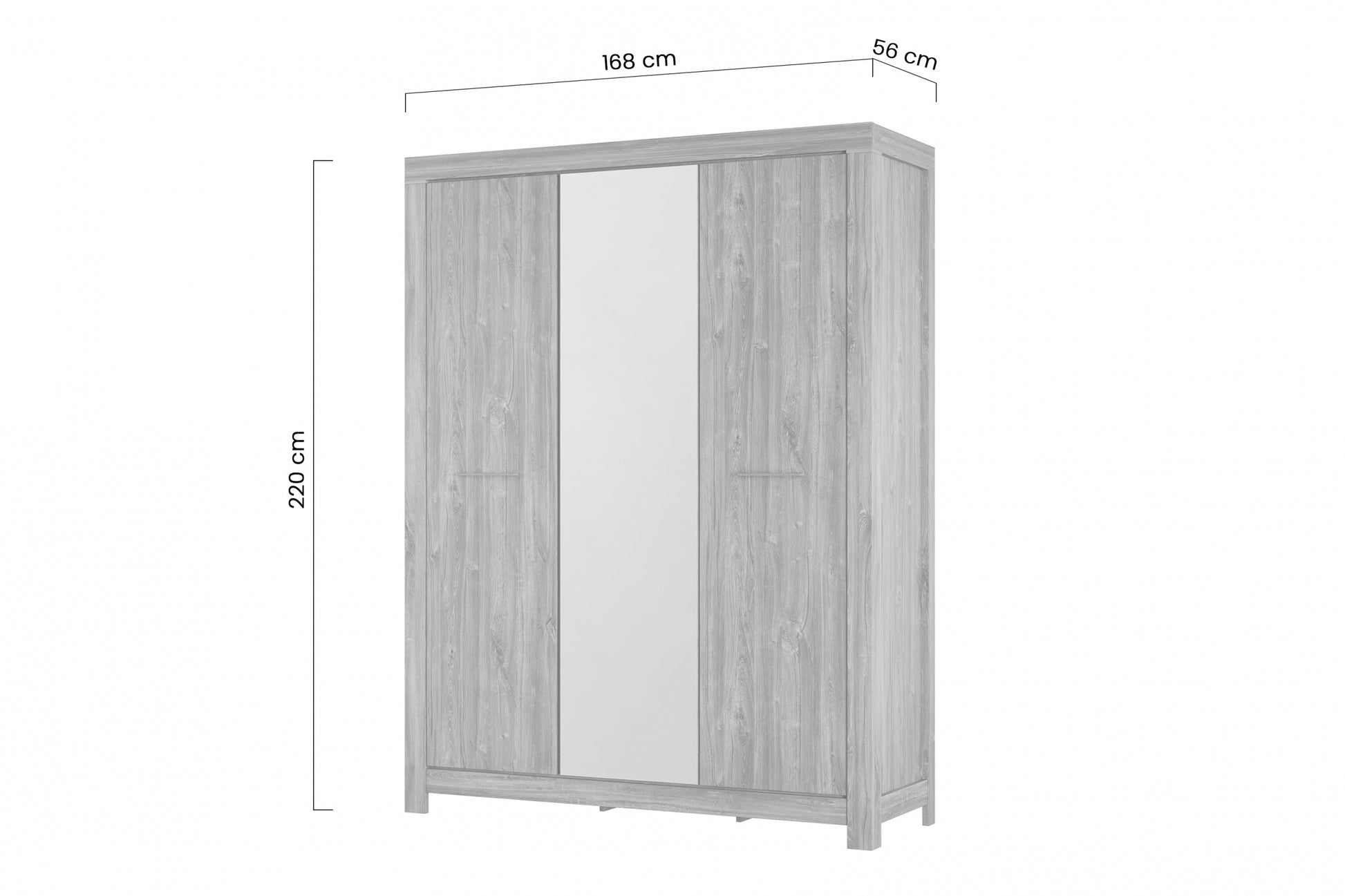 Skapis Geri  168/220/56 cm rosīgs ozols - N1 Home