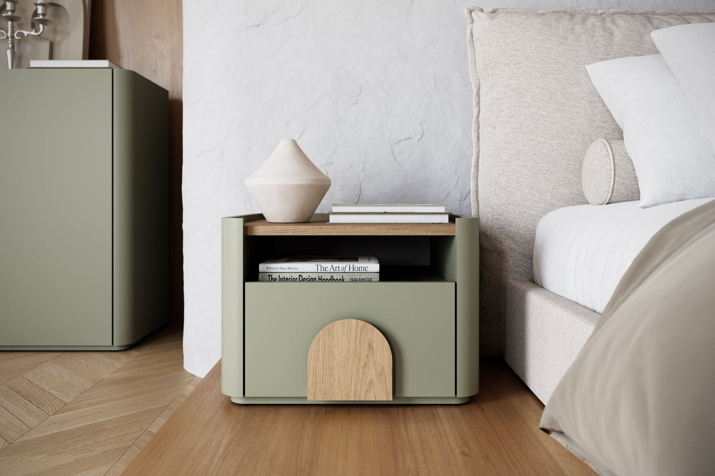 Naktsgaldiņš Amil 48/35.5/48 cm Eikalipts / Baltijas kāpu ozols / Dabīgais ozols - N1 Home