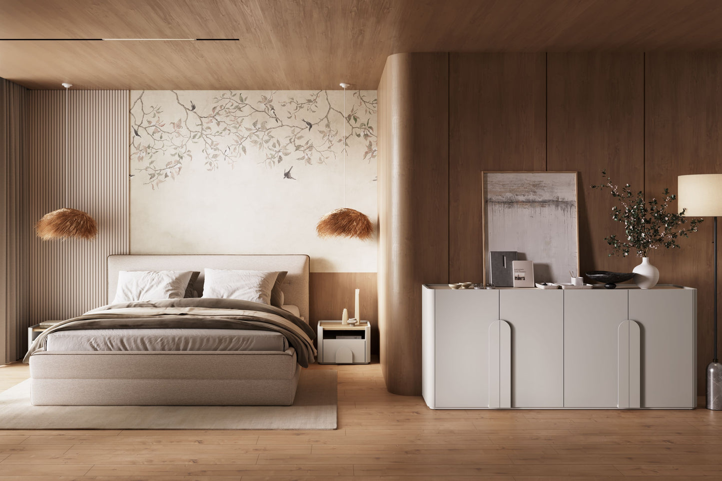 Naktsgaldiņš Amil 48/35.5/48 cm Kašmirs / Eļļots ozols - N1 Home