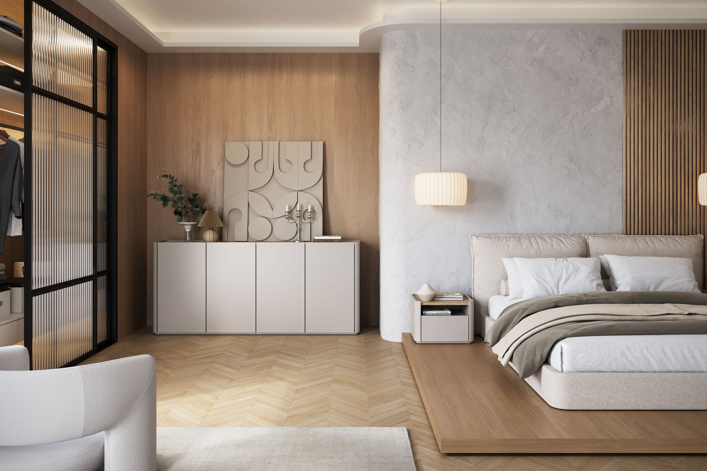 Naktsskapītis Elva 48/35.5/48 cm Kašmirs / Eļļots ozols - N1 Home