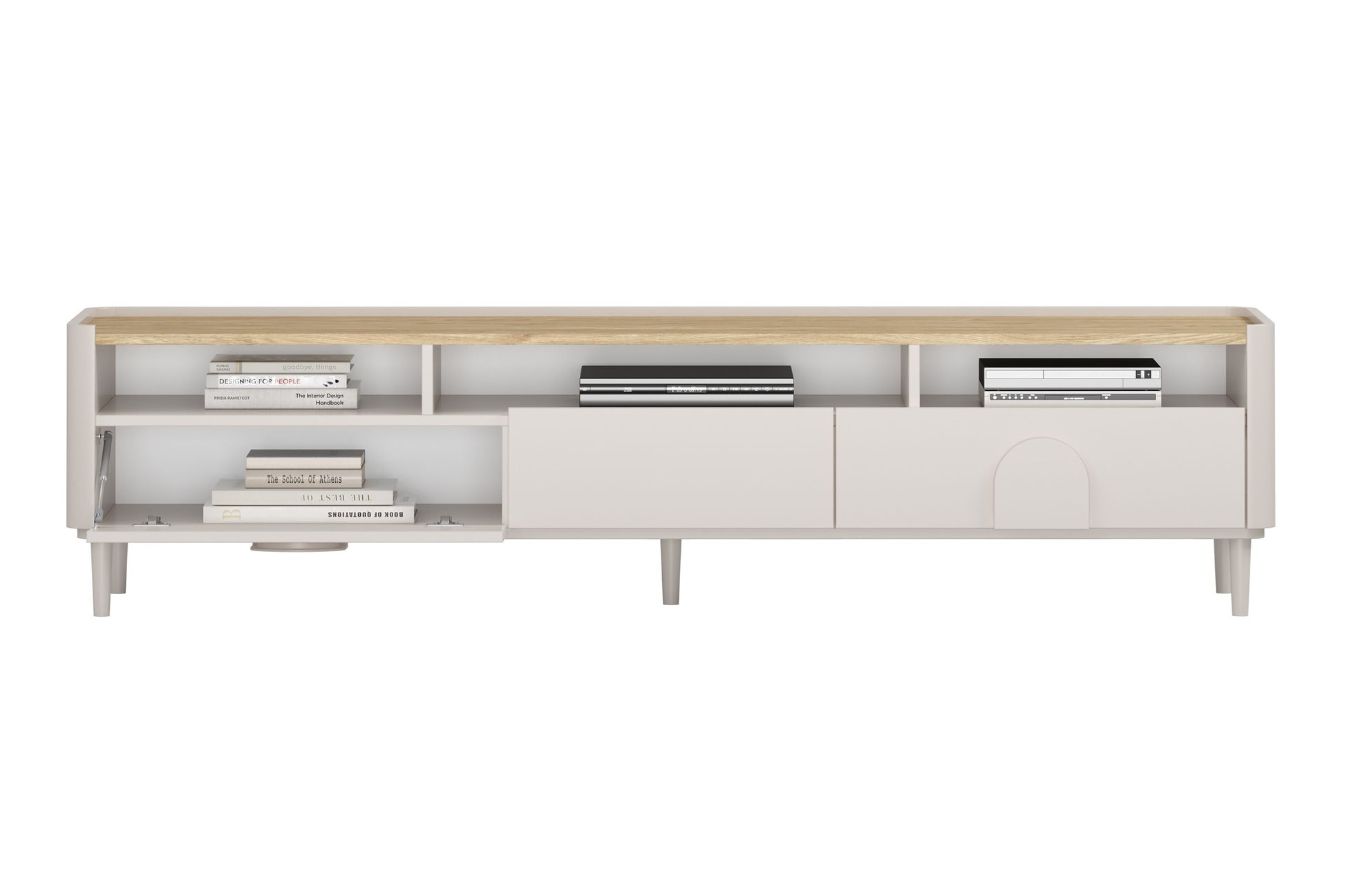 TV skapis Amil 220/48/48 cm Kašmirs / Eļļots ozols - N1 Home