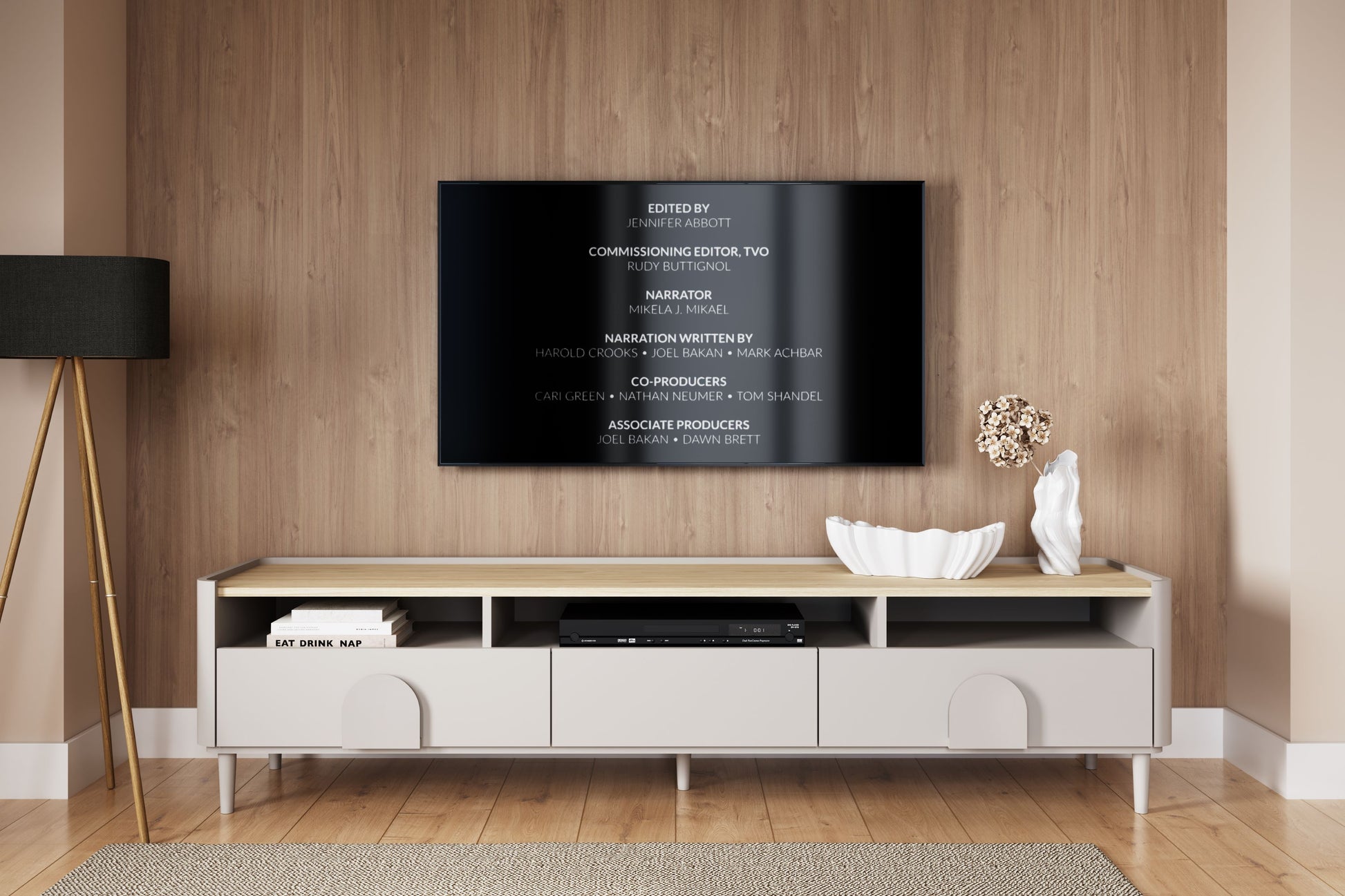 TV skapis Amil 220/48/48 cm Kašmirs / Eļļots ozols - N1 Home