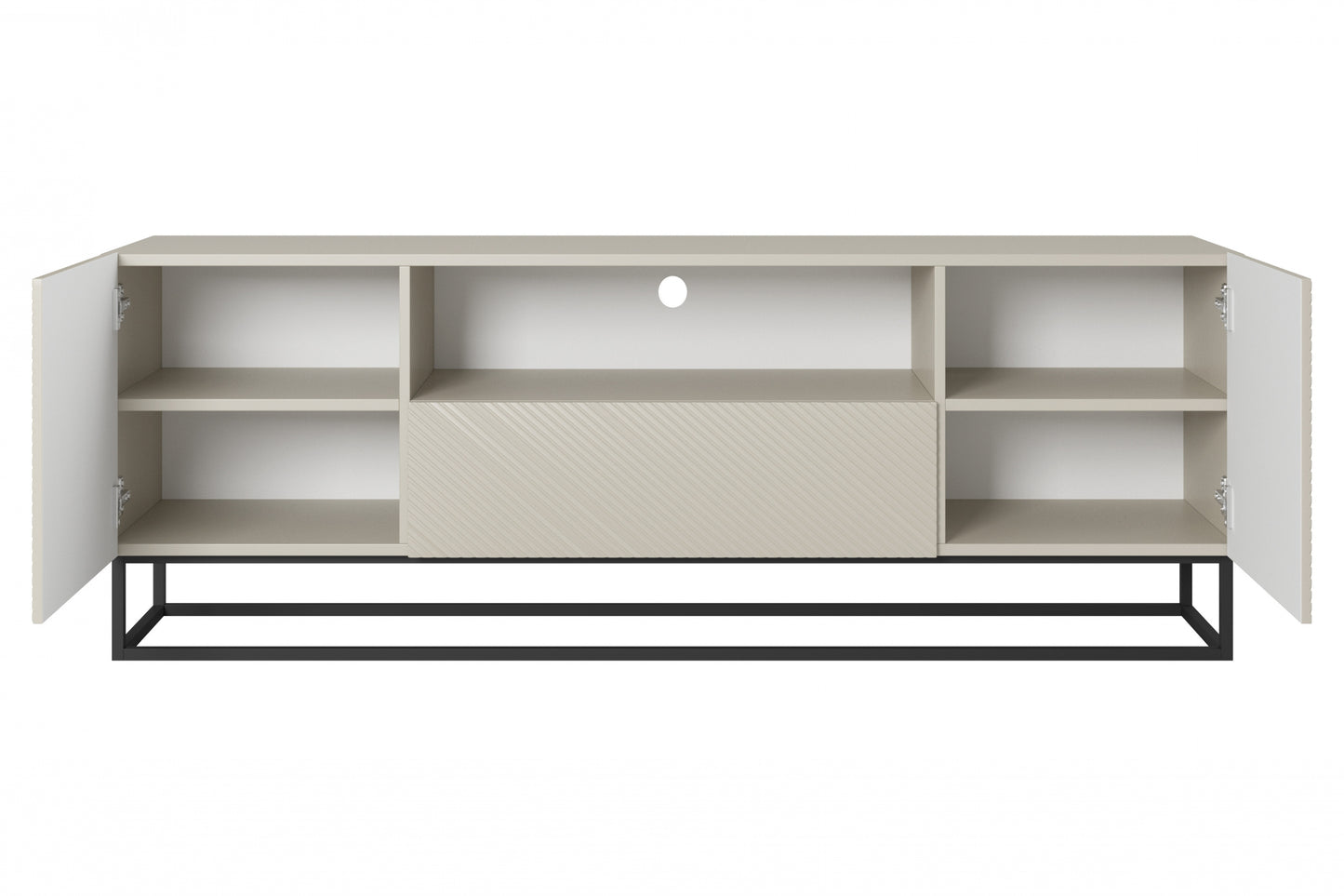 OSLO RTV kumode uz metāla kājām 167/60/40 cm kašmirs/melns - N1 Home