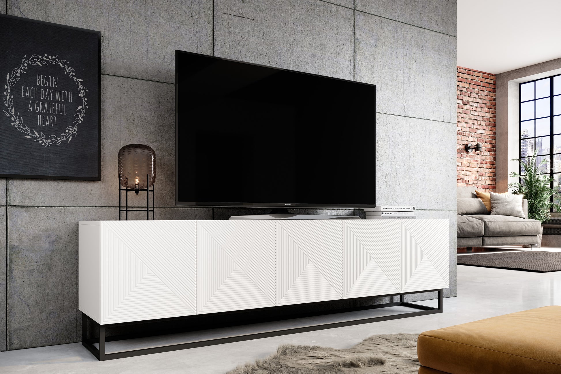 OSLO RTV kumode uz metāla kājām 200/56/40 balts - N1 Home