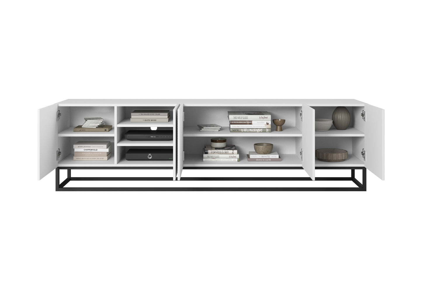 OSLO RTV kumode uz metāla kājām 200/56/40 balts - N1 Home