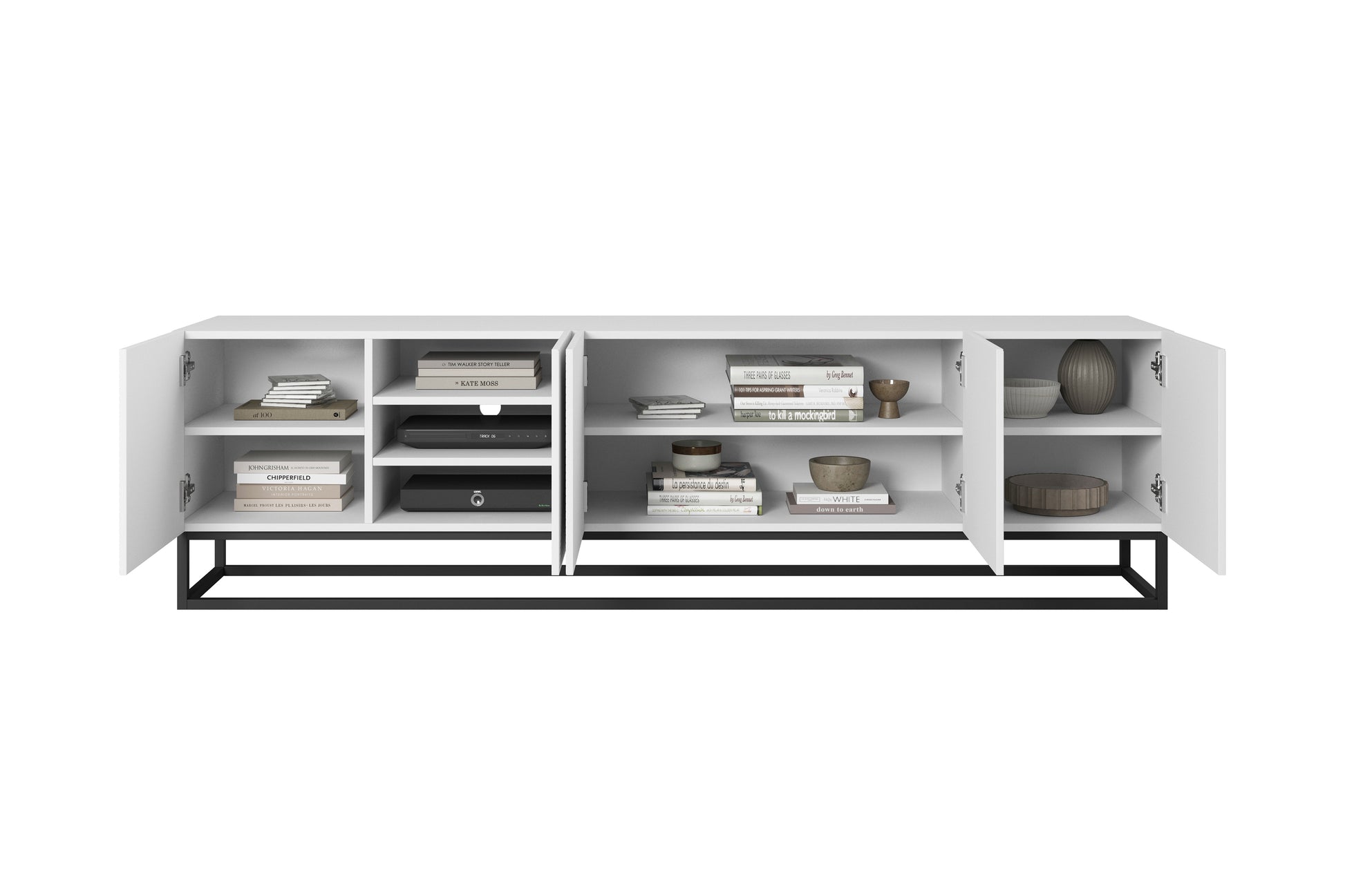 OSLO RTV kumode uz metāla kājām 200/56/40 balts - N1 Home