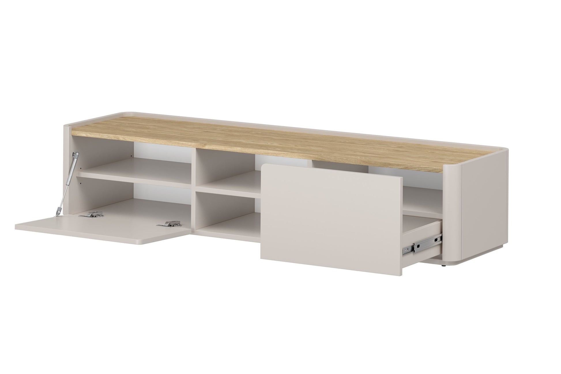 TV skapis Elva 170/35.5/48 cm Kašmirs / Eļļots ozols - N1 Home