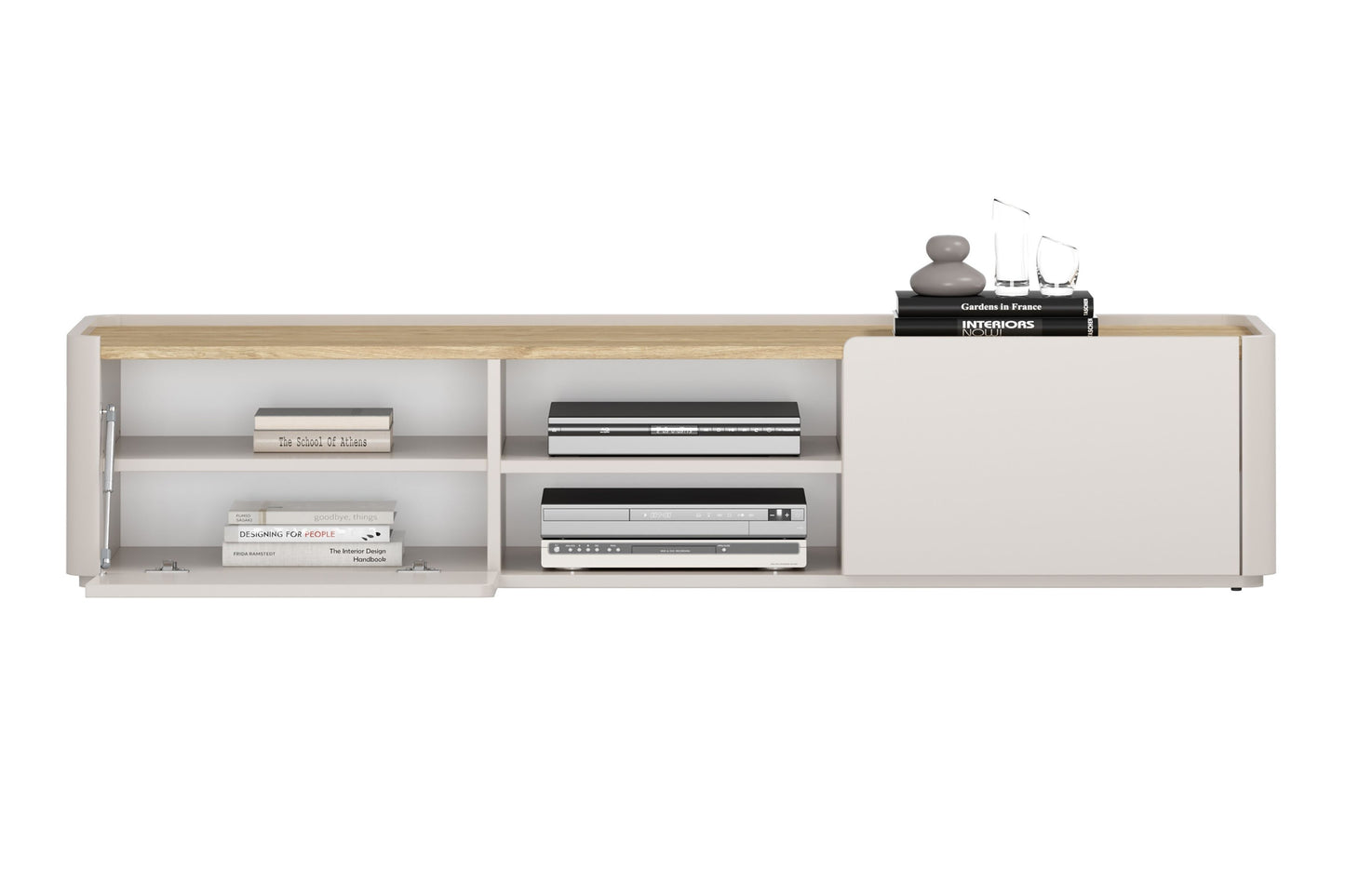 TV skapis Elva 170/35.5/48 cm Kašmirs / Eļļots ozols - N1 Home