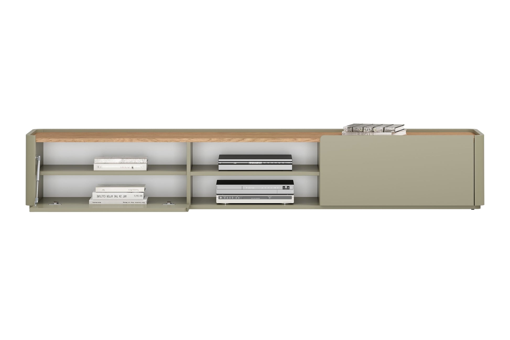 TV skapis Elva 220/35.5/48 cm Eikalipts / Baltijas kāpu ozols - N1 Home