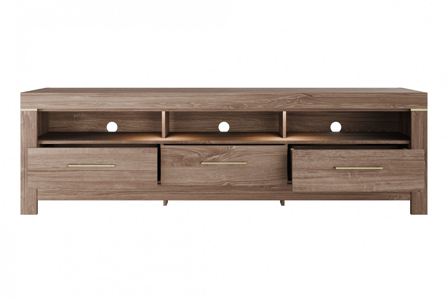 TV skapis ar atvilktnēm Geri 200/60/54 cm rosīgs ozols - N1 Home