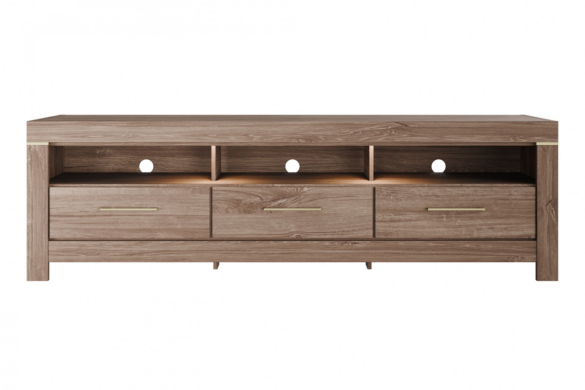 TV skapis ar atvilktnēm Geri 200/60/54 cm rosīgs ozols - N1 Home