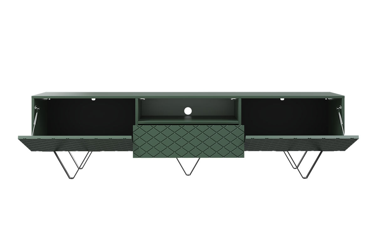LUKKA RTV kumode 190/51/42  melnas kājas/olives - N1 Home