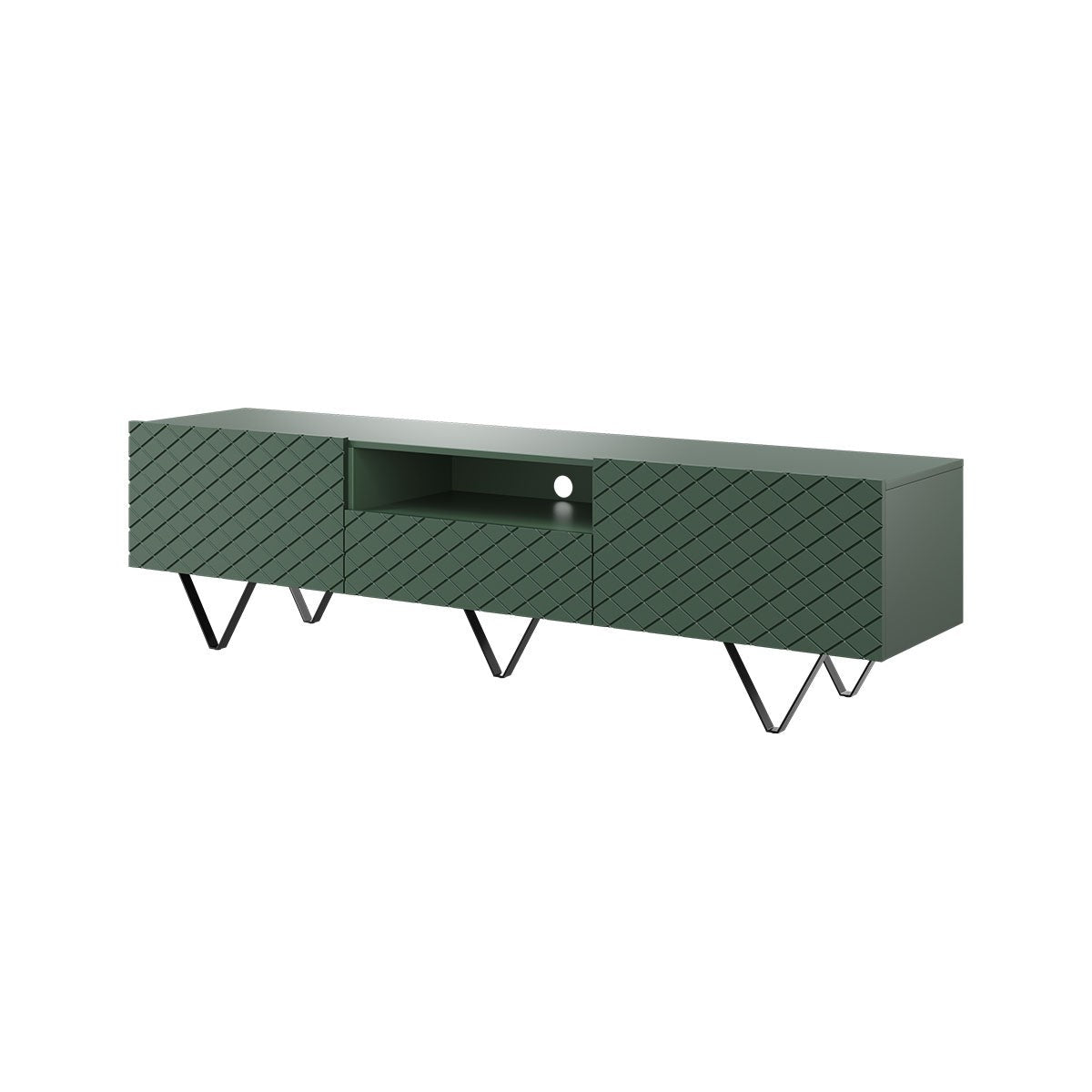 LUKKA RTV kumode 190/51/42  melnas kājas/olives - N1 Home