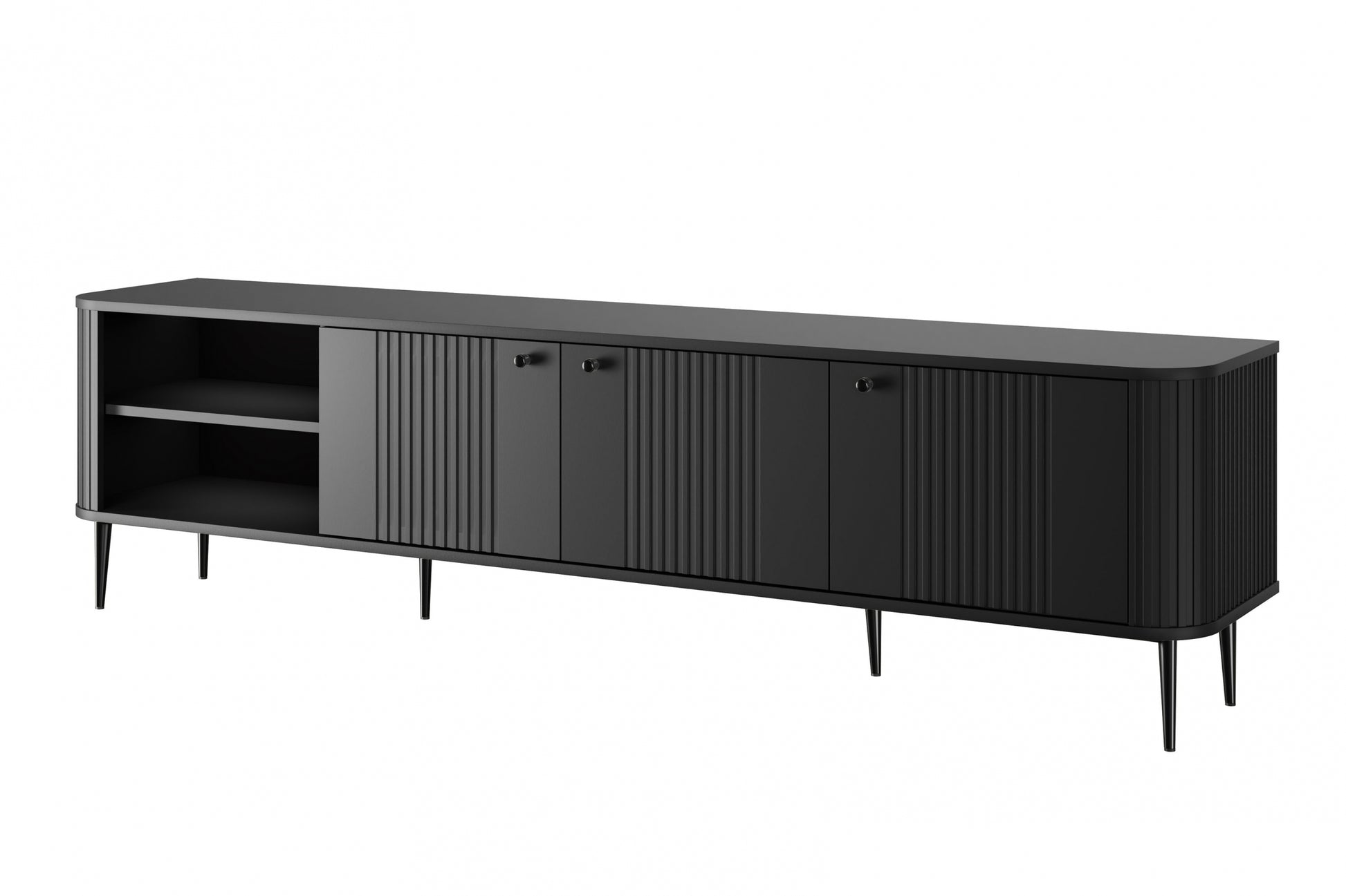 TV skapis Vespa  187/51/38 cm melns/melns - N1 Home