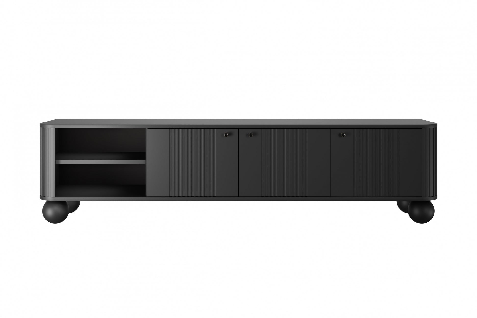 TV skapis Vespa  187/48/38 cm melns/melns - N1 Home