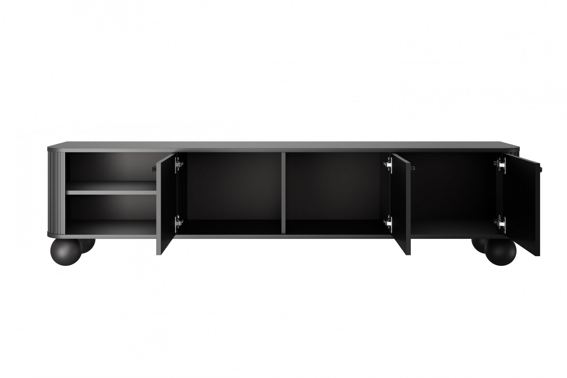 TV skapis Vespa  187/48/38 cm melns/melns - N1 Home