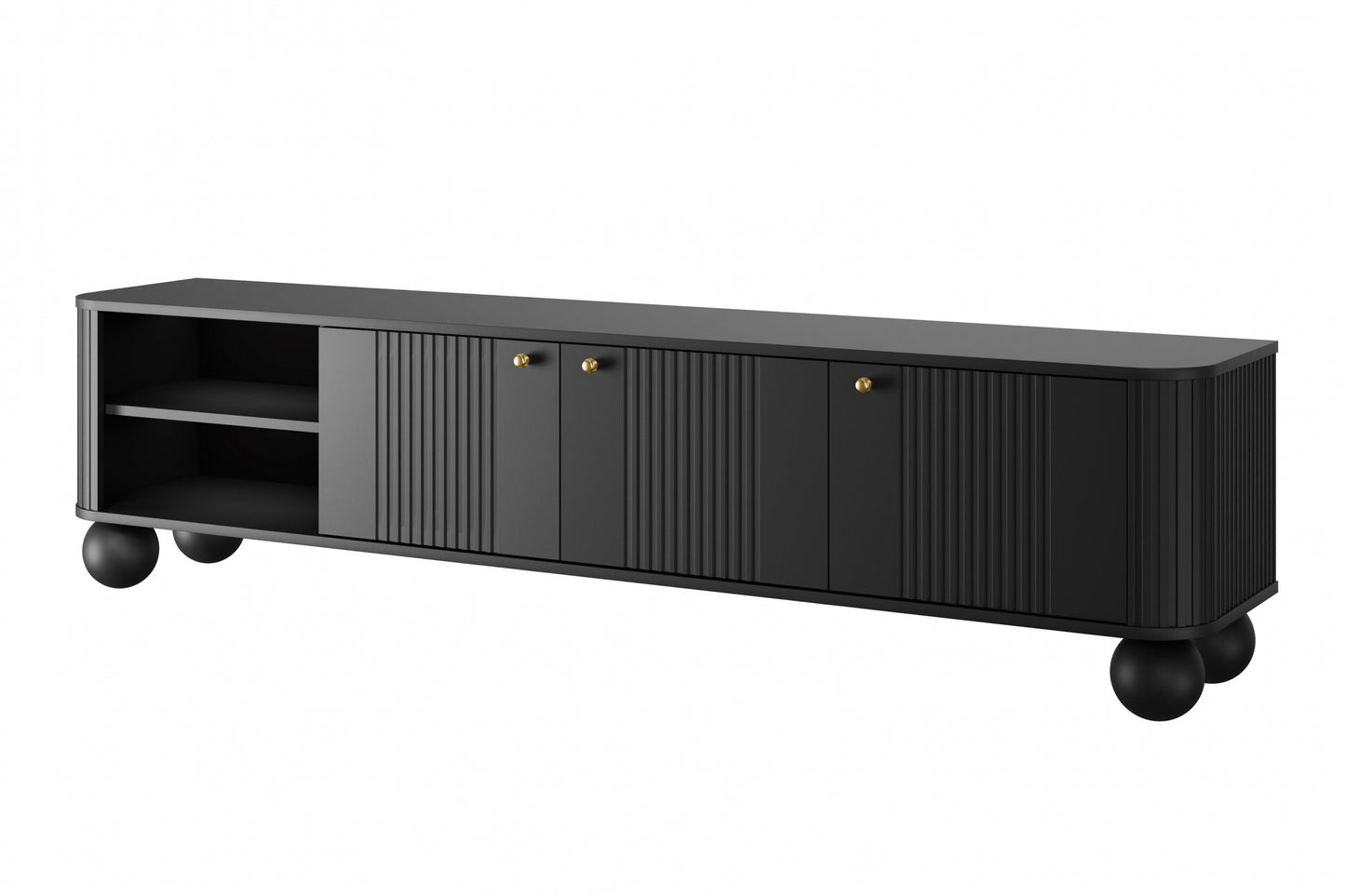 TV skapis Vespa  187/48/38 cm melns/zelts - N1 Home