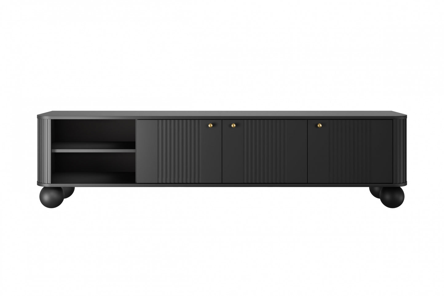 TV skapis Vespa  187/48/38 cm melns/zelts - N1 Home