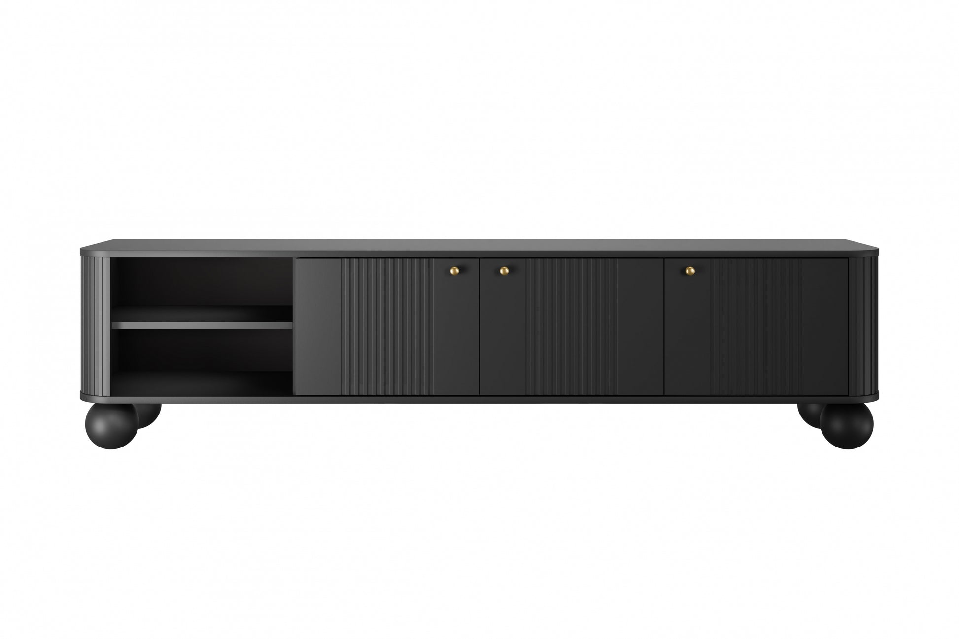 TV skapis Vespa  187/48/38 cm melns/zelts - N1 Home