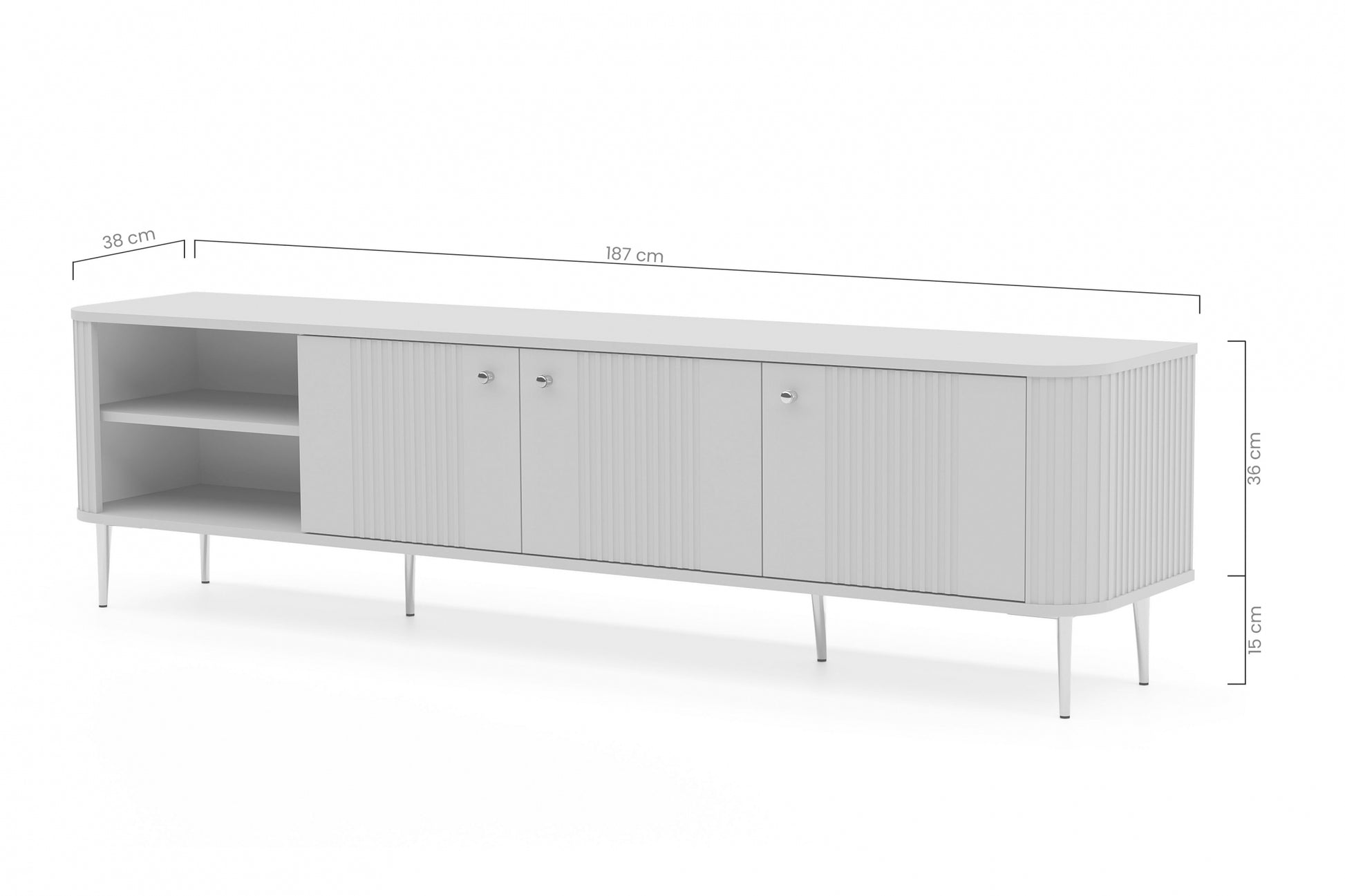 TV skapis Vespa  187/51/38 cm melns/melns - N1 Home