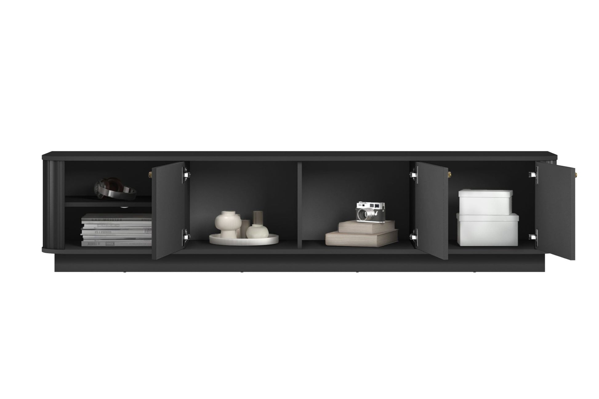 TV skapis Vespa 187/43/38 cm melns/zelts - N1 Home