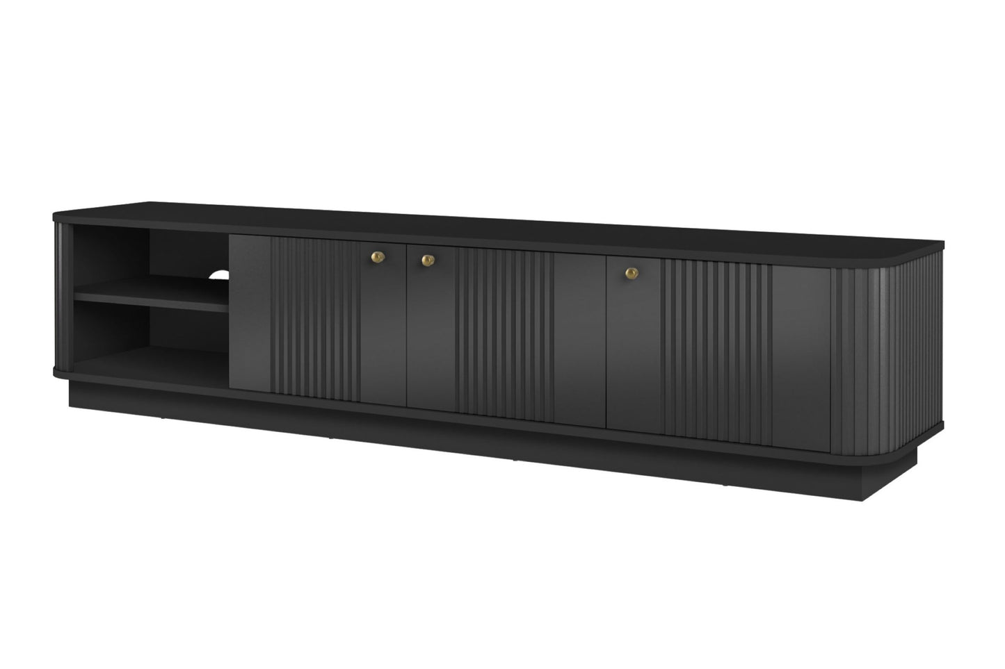 TV skapis Vespa 187/43/38 cm melns/zelts - N1 Home