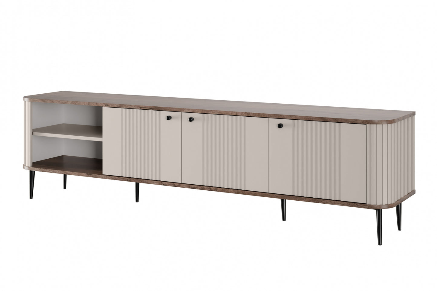 TV skapis Vespa  187/51/38 cm kašmirs/rieksts/melns - N1 Home