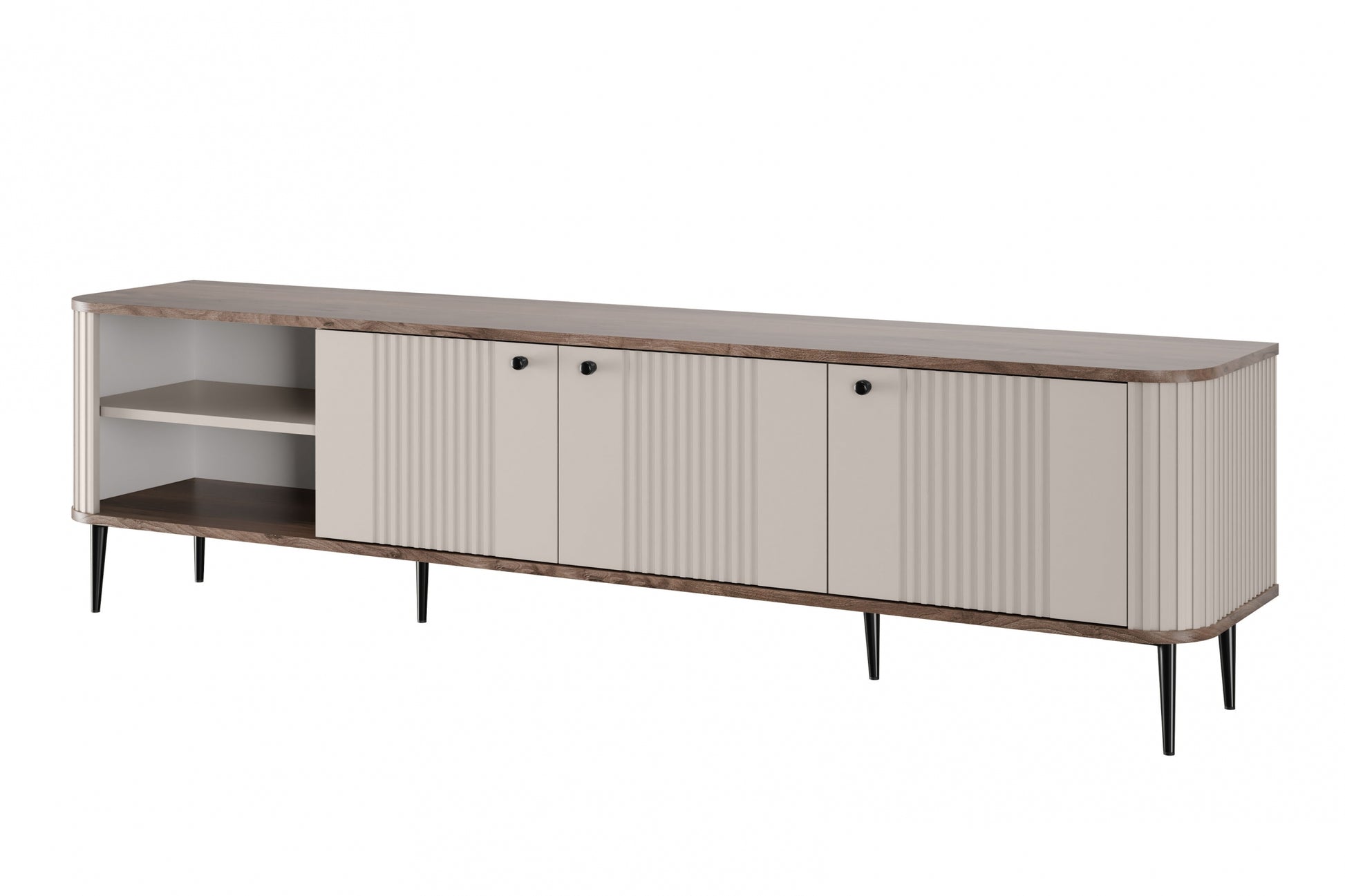 TV skapis Vespa  187/51/38 cm kašmirs/rieksts/melns - N1 Home