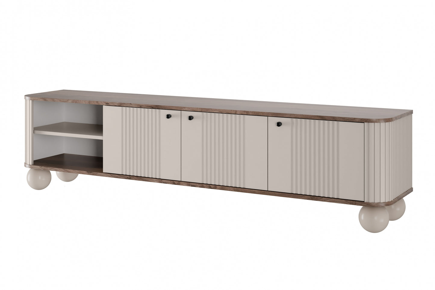 TV skapis Vespa  187/48/38 cm kašmirs/rieksts/melns - N1 Home