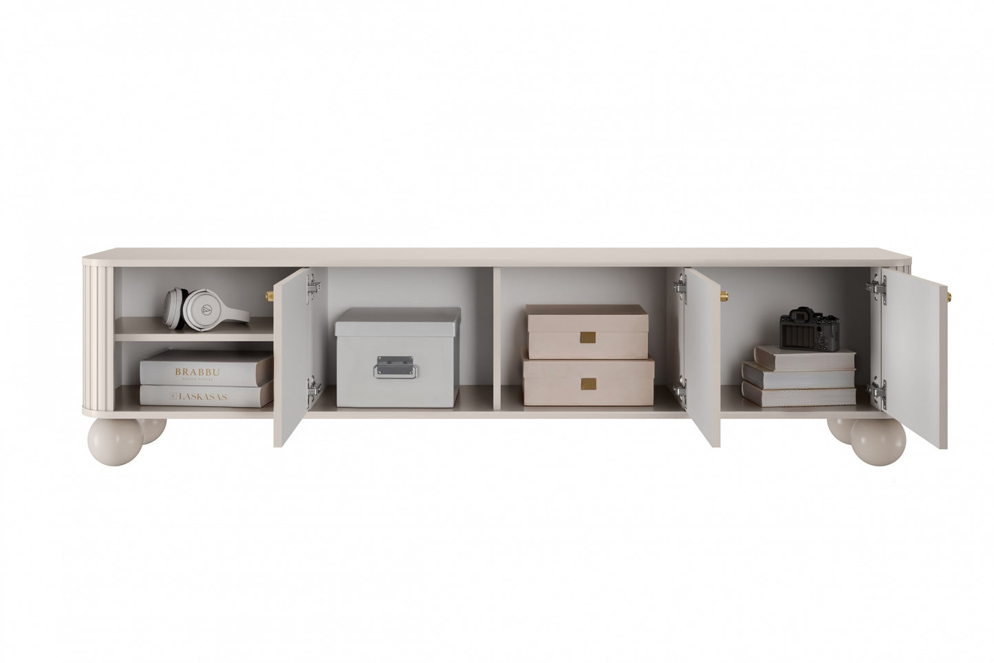 TV skapis Vespa  187/48/38 cm kašmirs/zelts - N1 Home