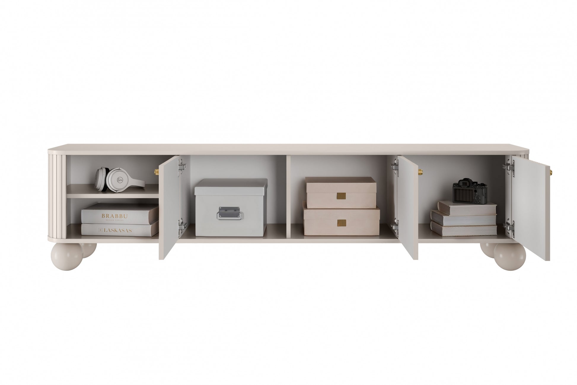 TV skapis Vespa  187/48/38 cm kašmirs/zelts - N1 Home